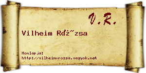 Vilheim Rózsa névjegykártya